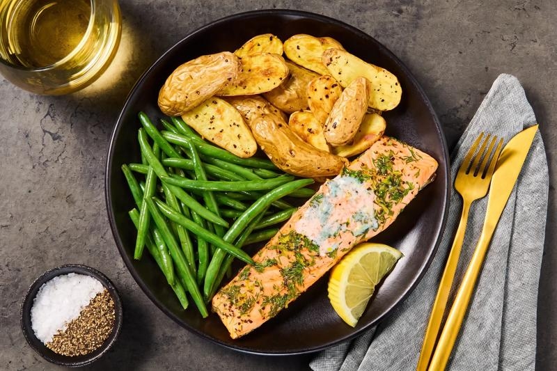 Sheet Pan Lemon-Dill Trout & Green Beans