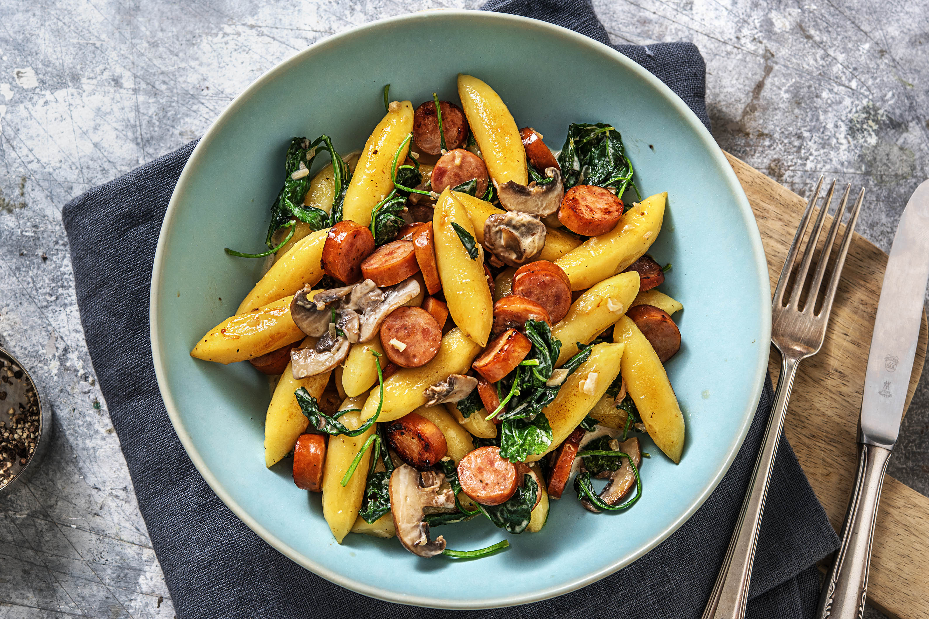 Winterliche Grünkohl-Schupfnudel-Pfanne