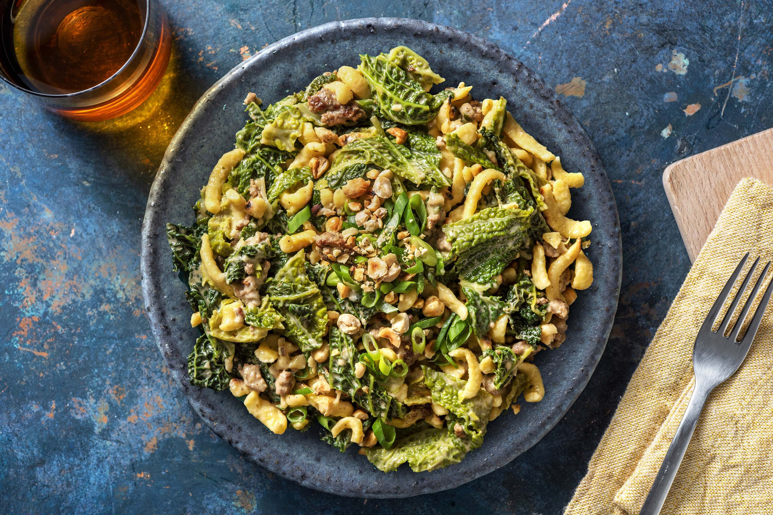 Herbstliche Spätzle-Pfanne mit Bio-Rinderhack