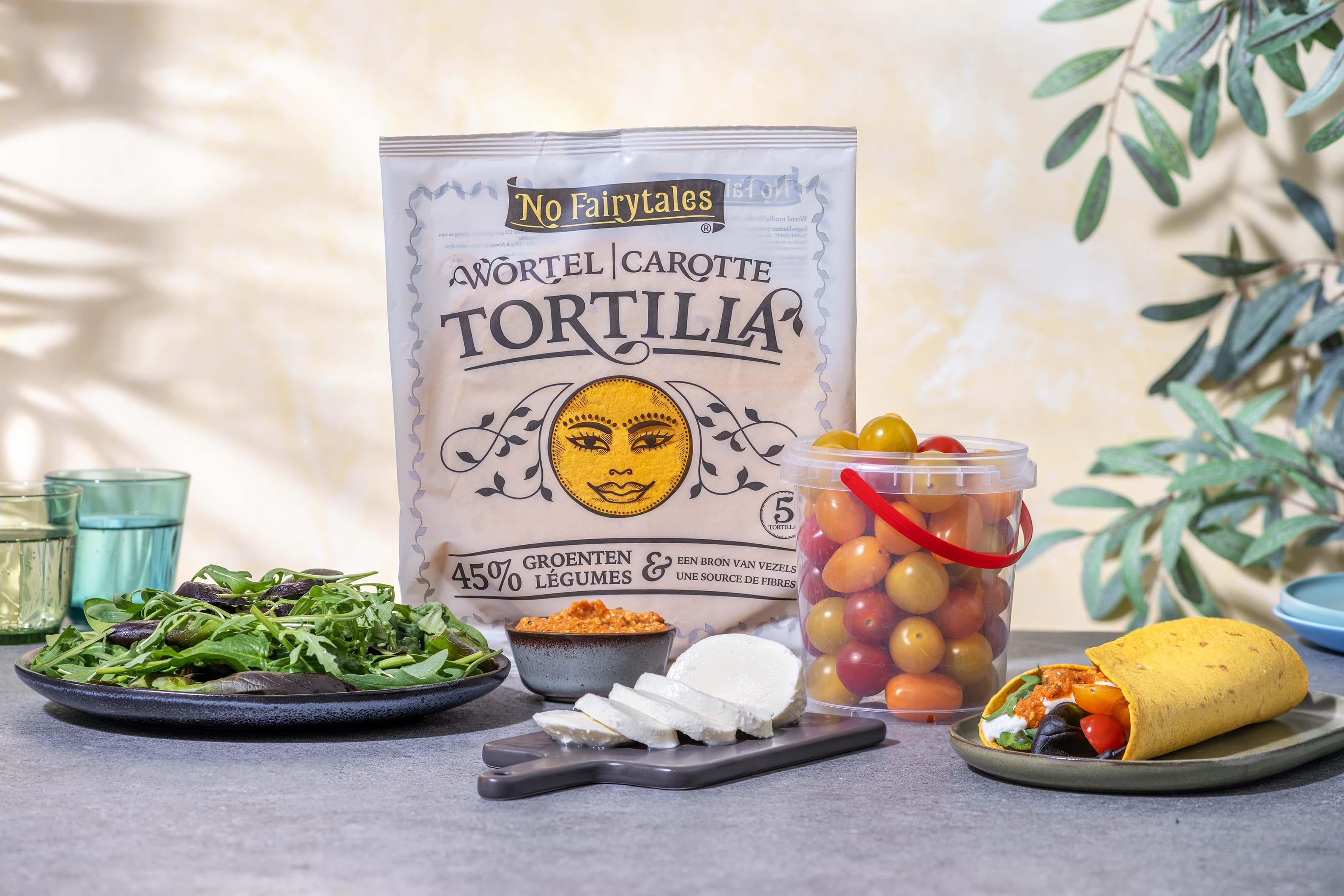 Wraps de carotte aux tomates et mozzarella