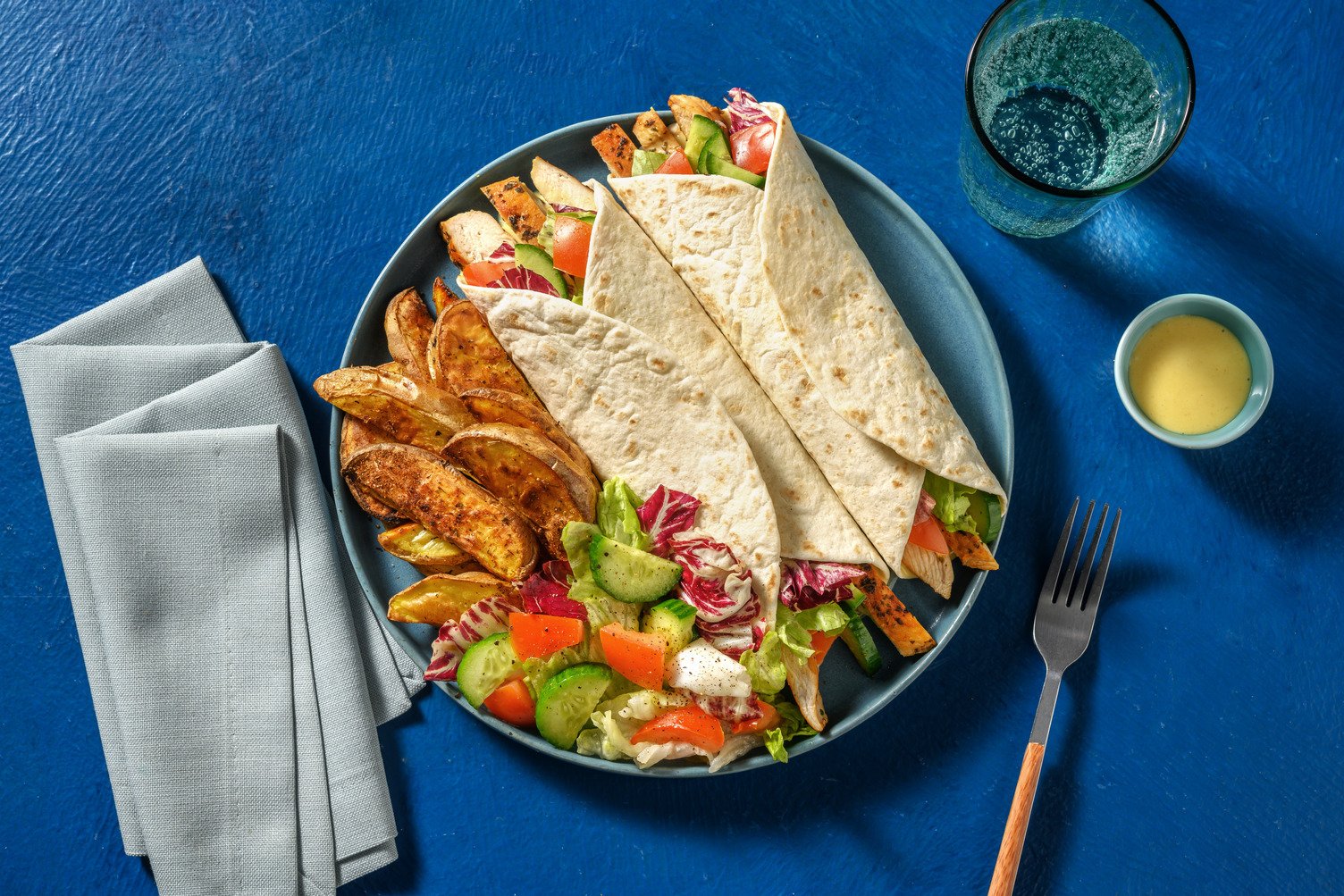 Wrap au poulet et sauce miel-moutarde