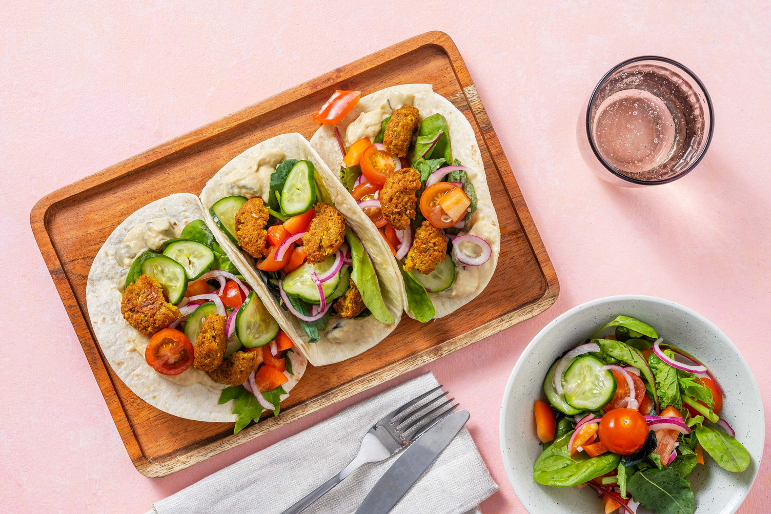 Falafel Rainbow Wraps