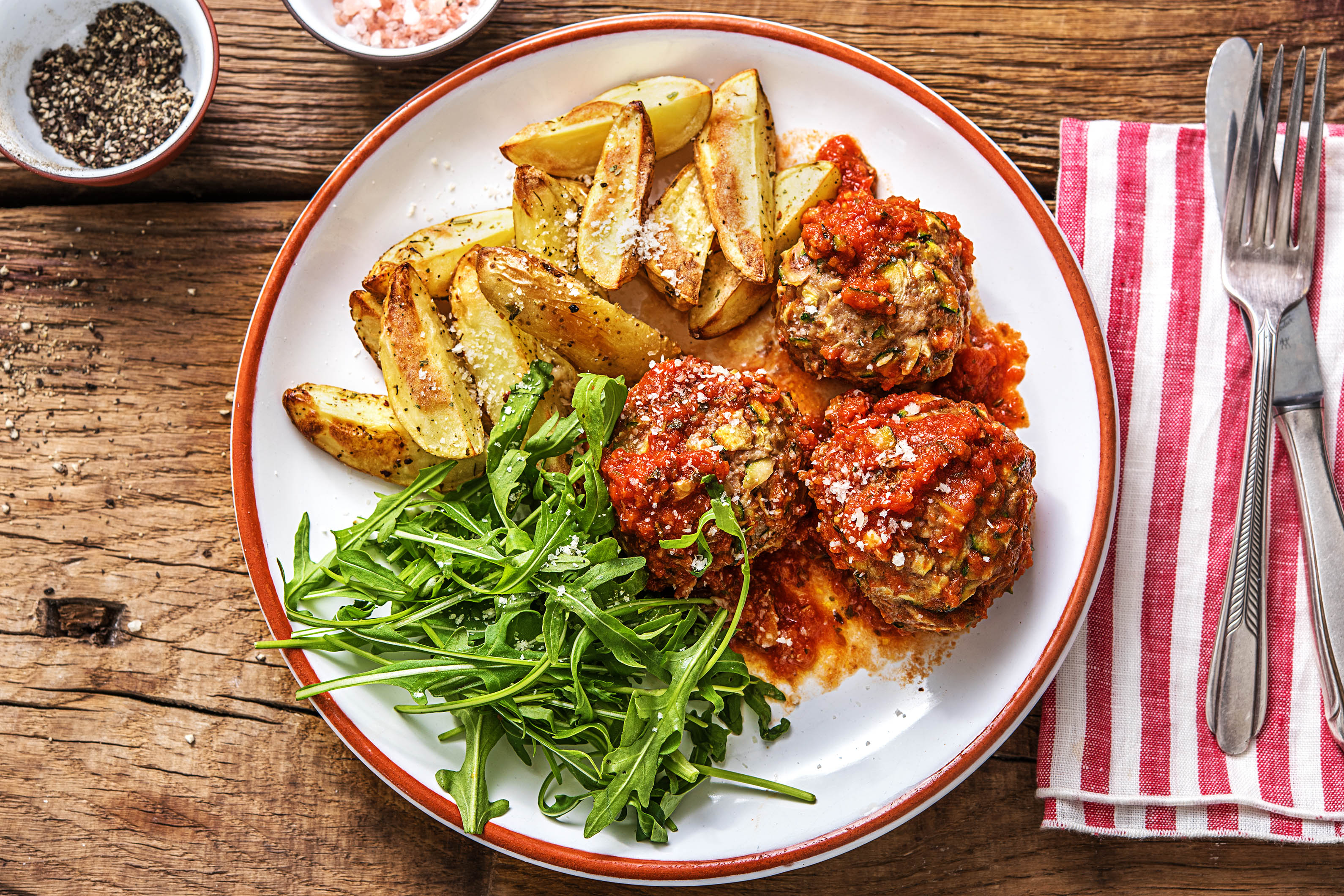 Würzige Zucchini-Hack-Bällchen
