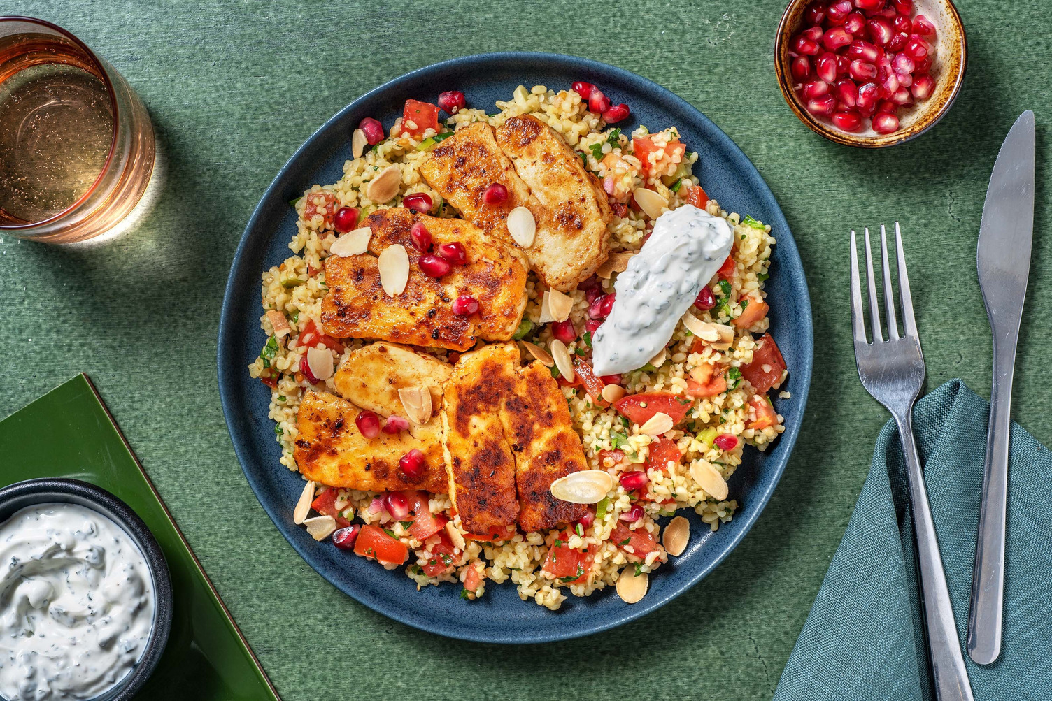 Würziger Halloumi auf Tabbouleh