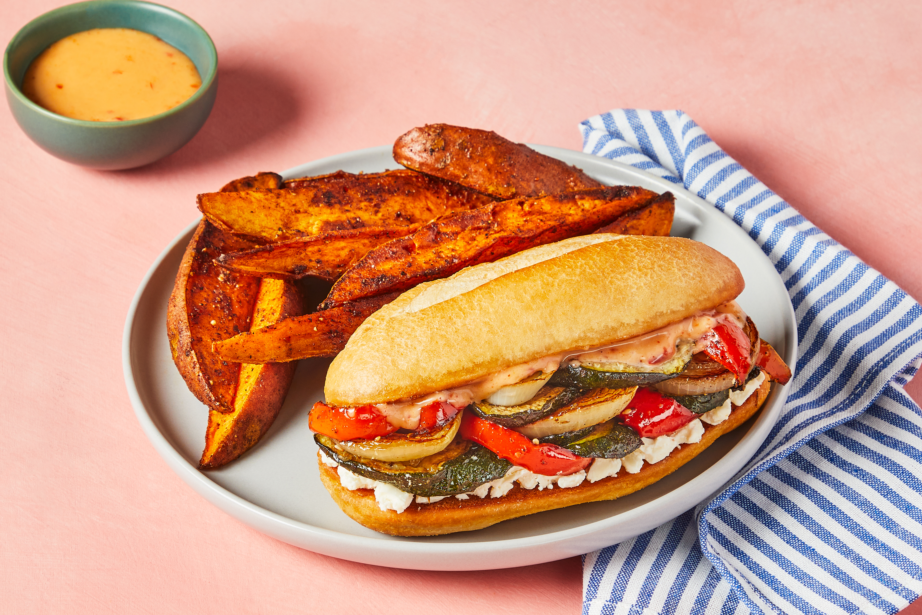 Za’atar-Roasted Zucchini & Pepper Sandos