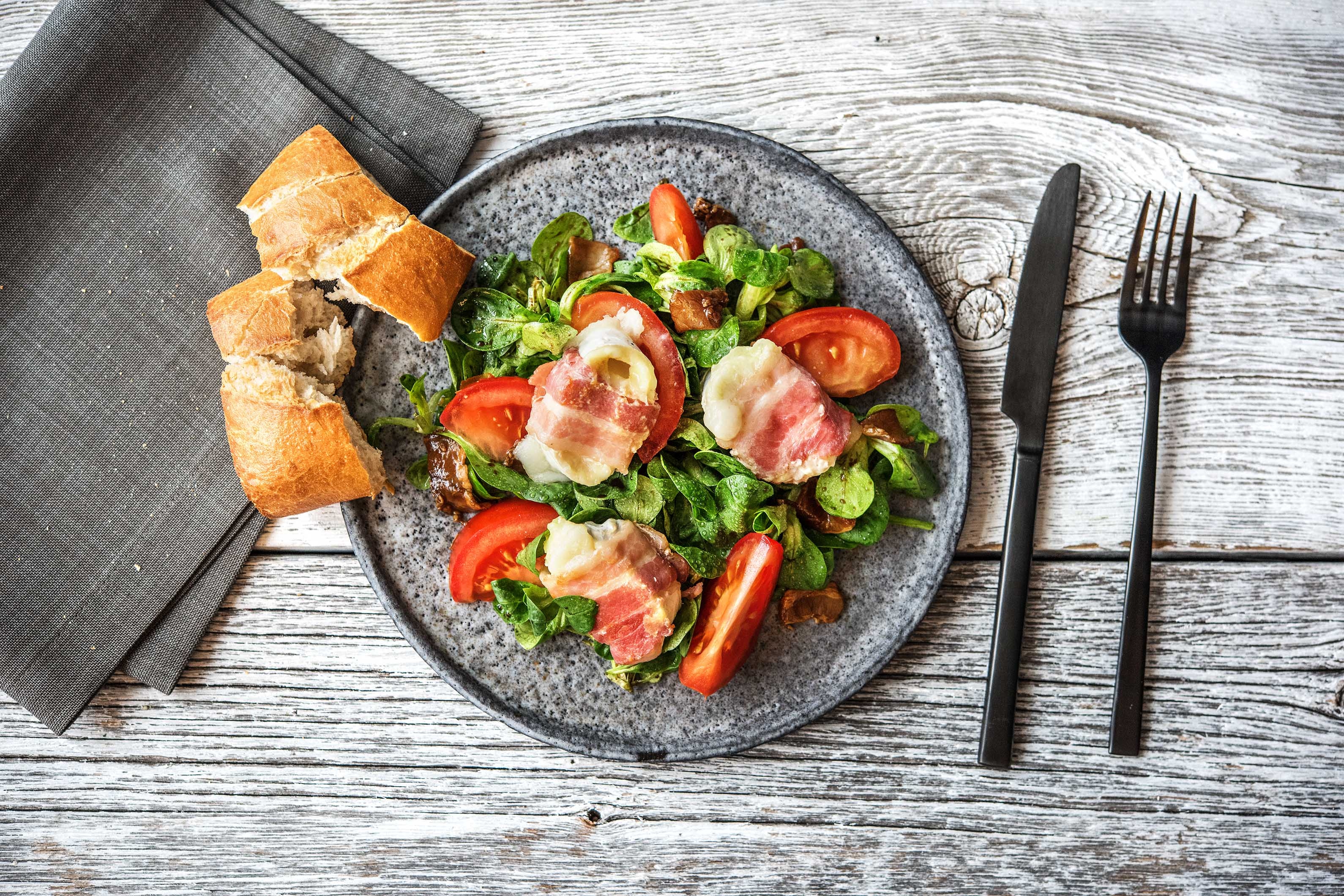 Ziegenkäse-Pancetta-Taler