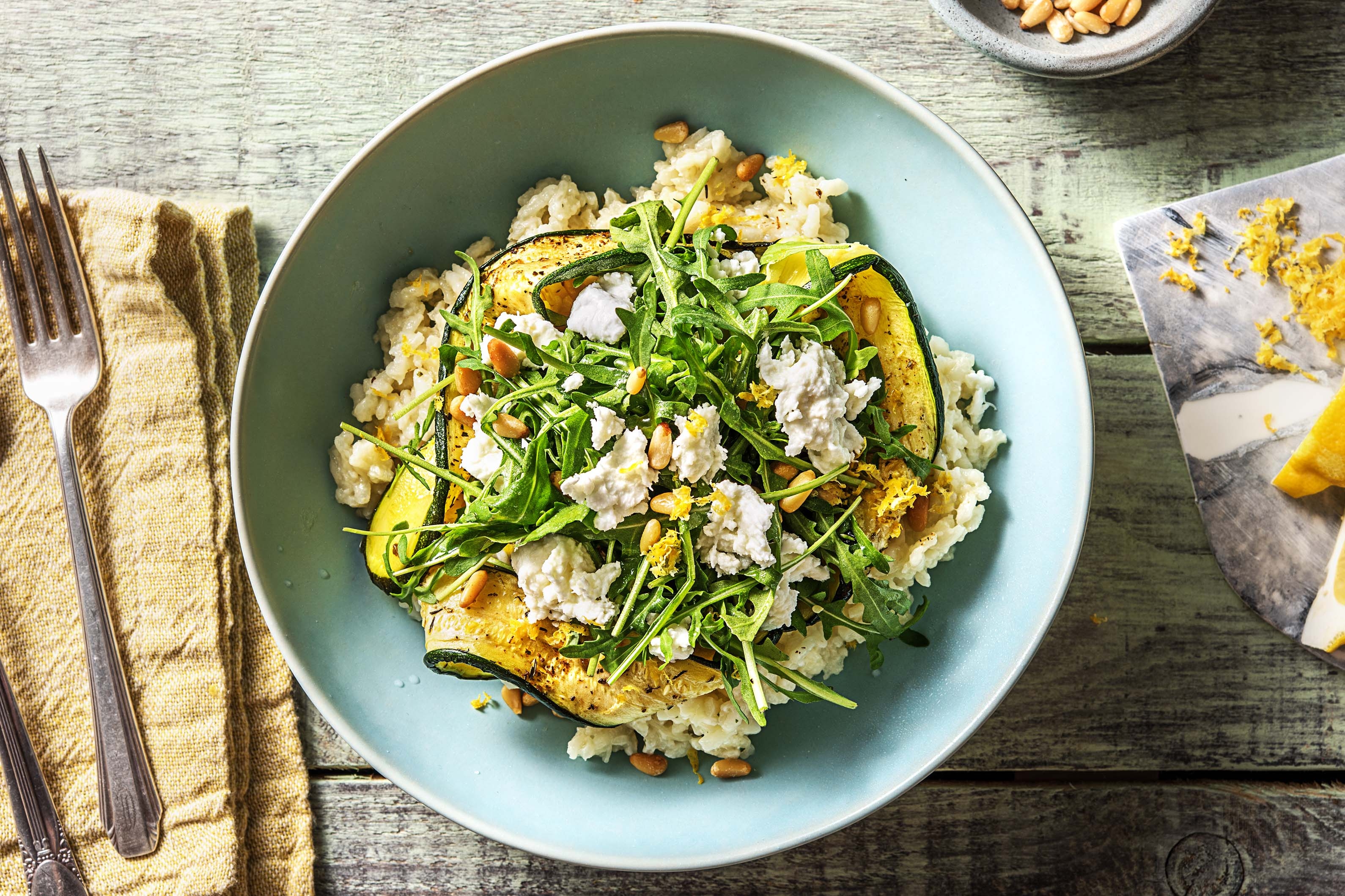 Zitronenrisotto mit Büffelmozzarella