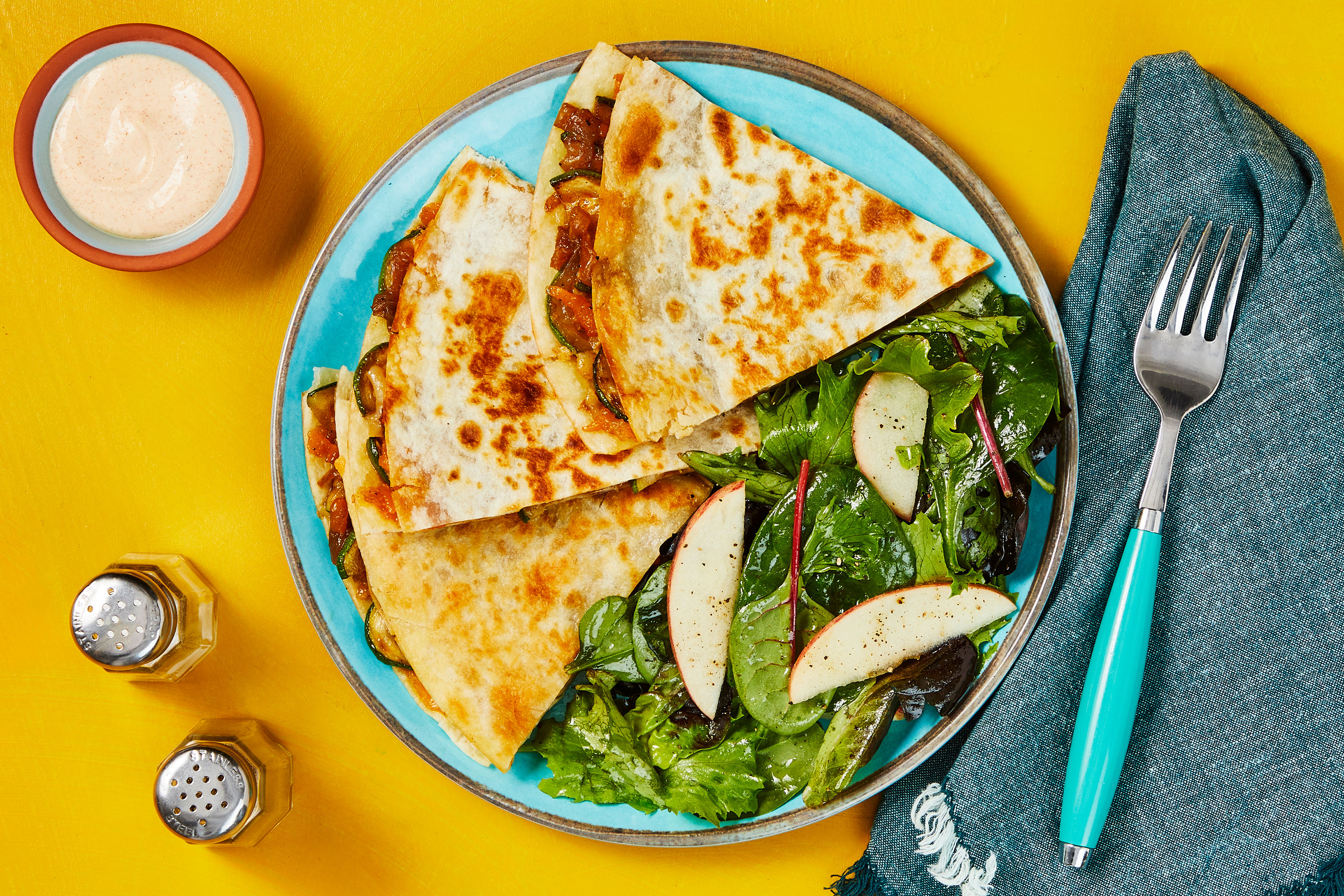 Zucchini Cheddar Tortilla Melts