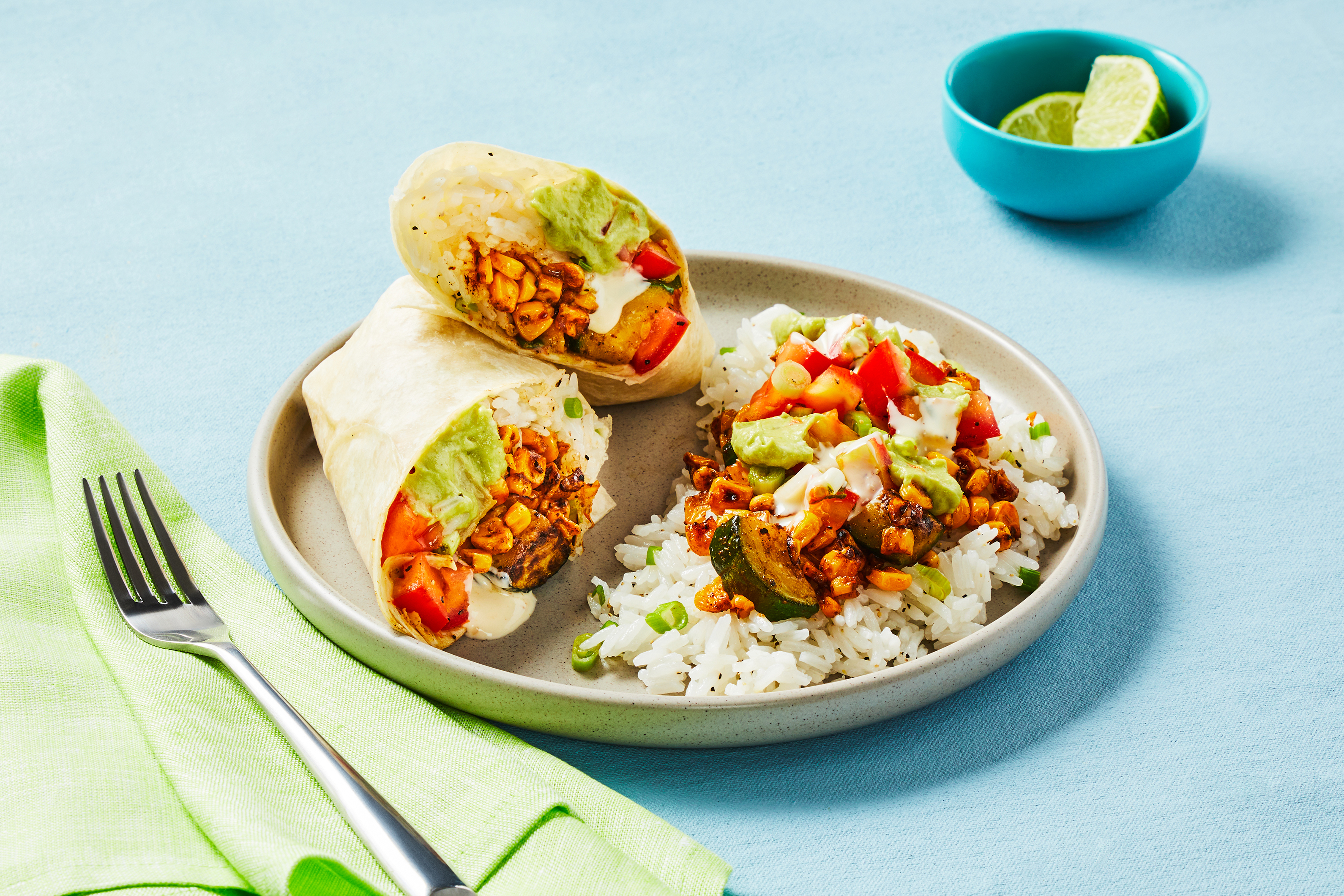 Zucchini & Corn Queso Blanco Burritos