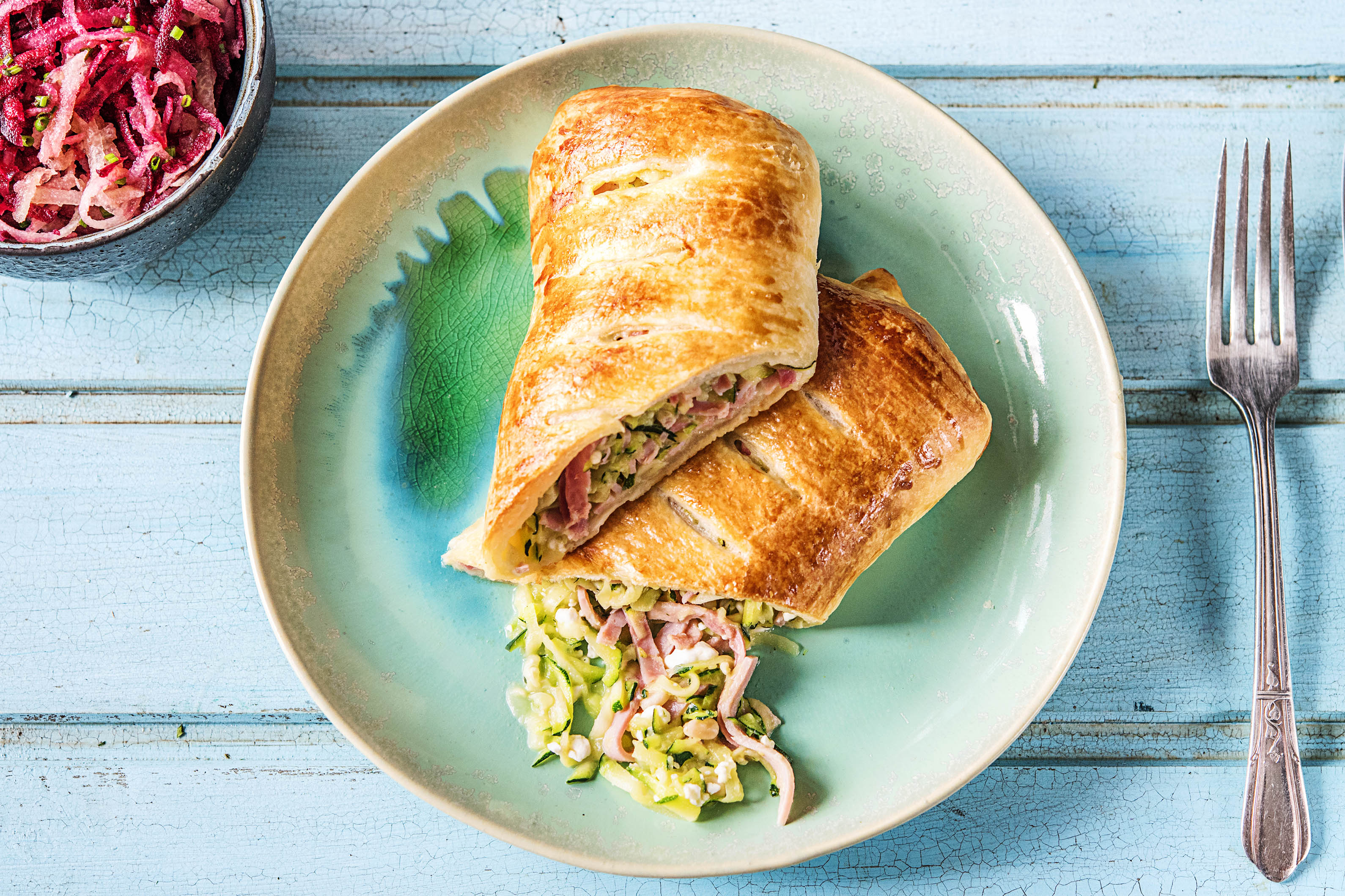 Schinken-Zucchini-Strudel,