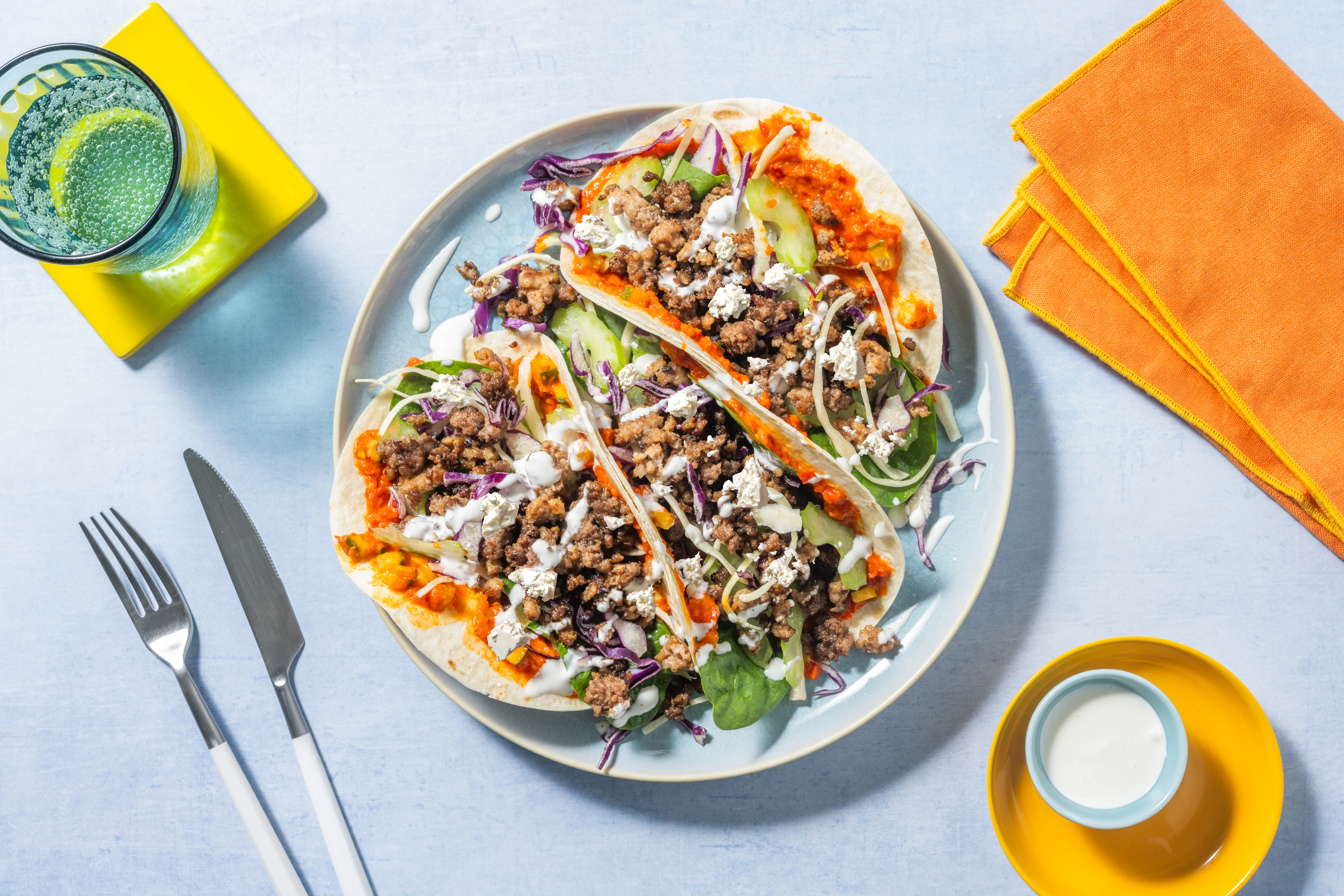 Middle Eastern Spiced Beef Pork Tacos