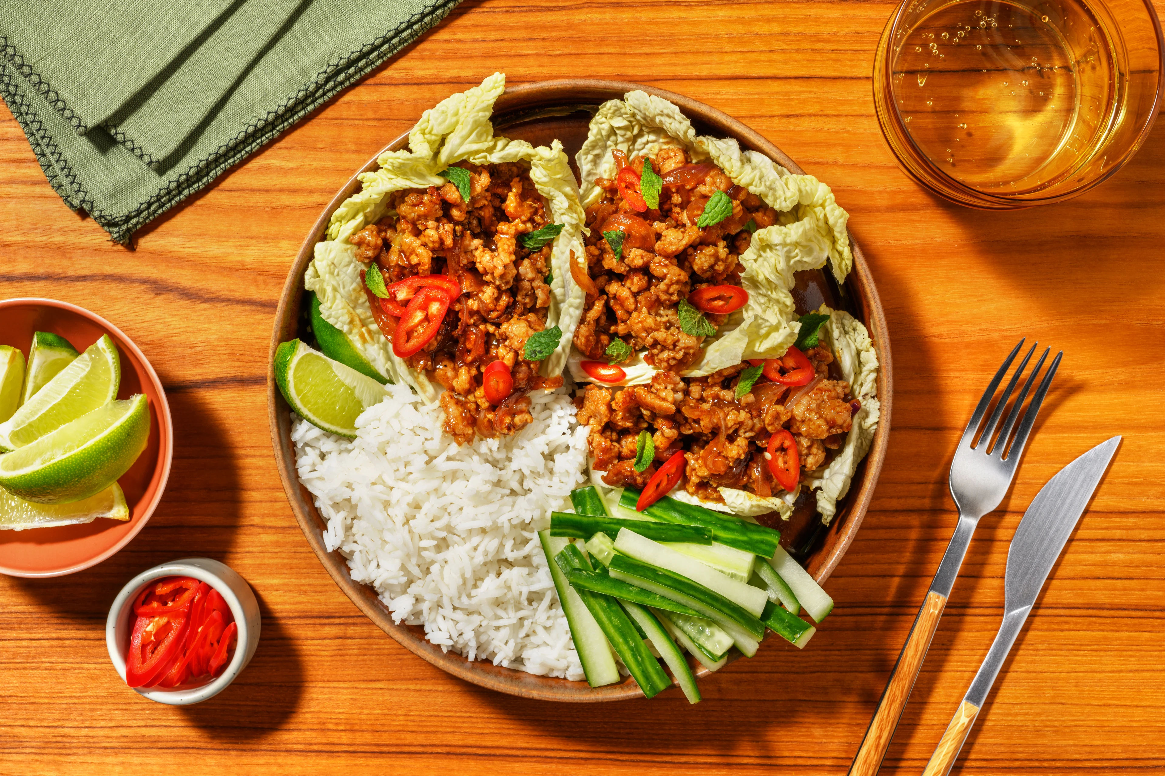 Thai Lemongrass Pork Wombok Cups