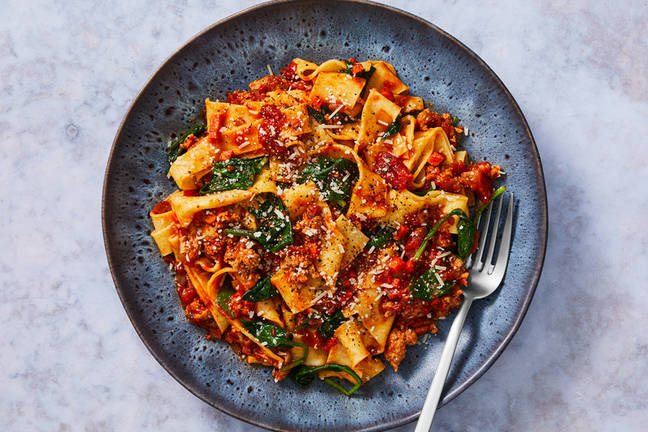 Pappardelle with Buttery Tomato-Sausage Sauce