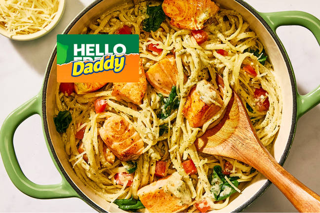One-Pot Salmon Alfredo with Fresh Linguine