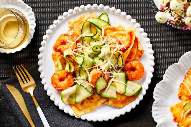 Shrimp with Lobster Ravioli