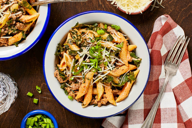 Creamy Tuscan Beef and Penne