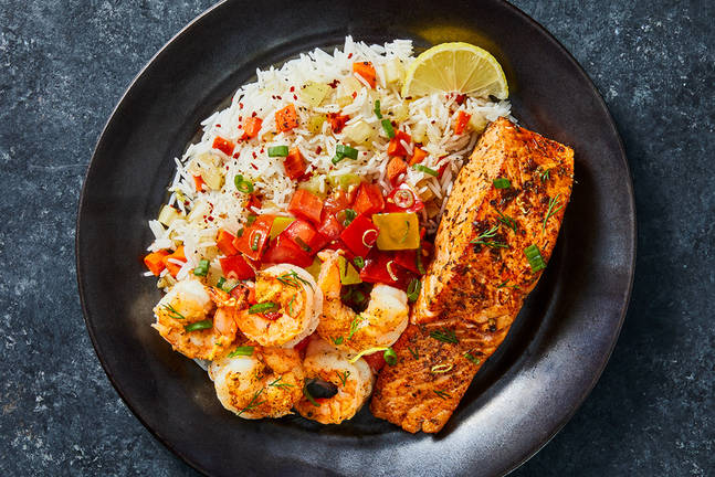 Cajun-Inspired Salmon and Jumbo Shrimp