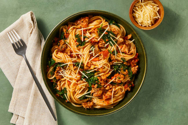 Spaghettis sauce bolognaise au porc