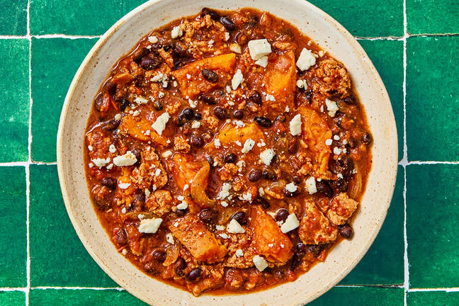 Southwest-Style Chicken Chili with Feta