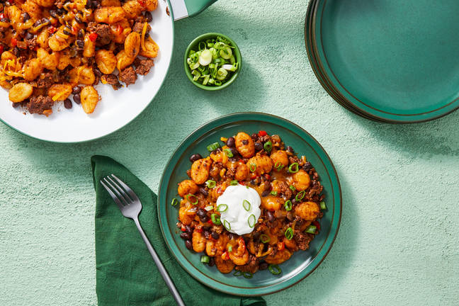 Beef Taco Baked Gnocchi