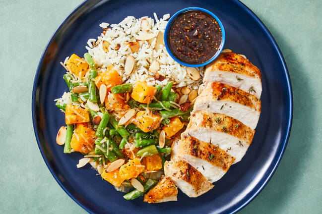 Poulet aux canneberges et à la sauge et pilaf de riz sauvage