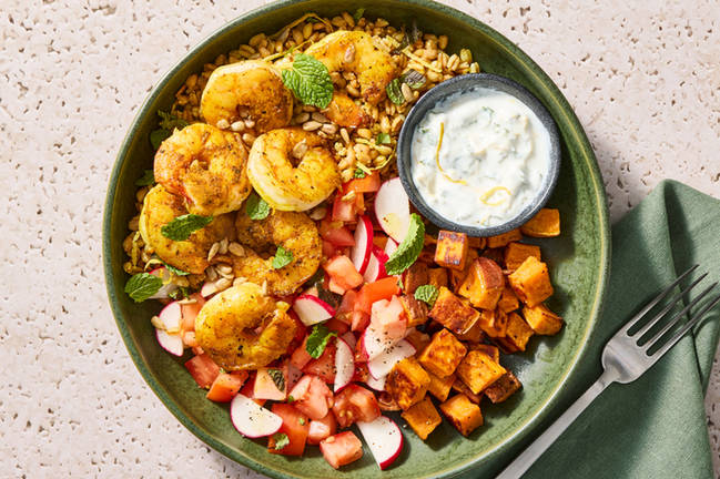 Nutritionist's Pick: Mediterranean-Inspired Shrimp and Farro Bowl