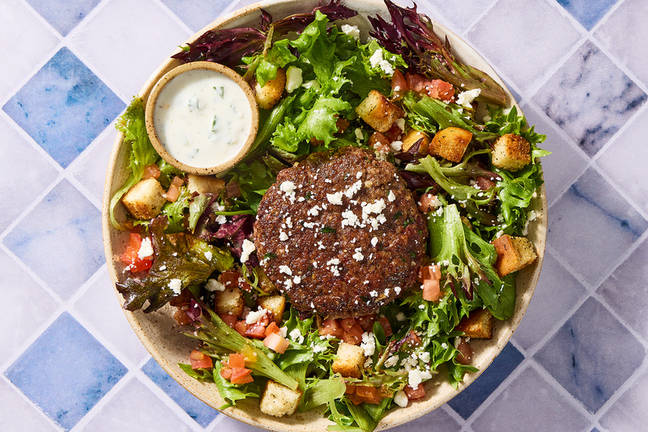 Smart Bunless Dill-Garlic Beef Burgers