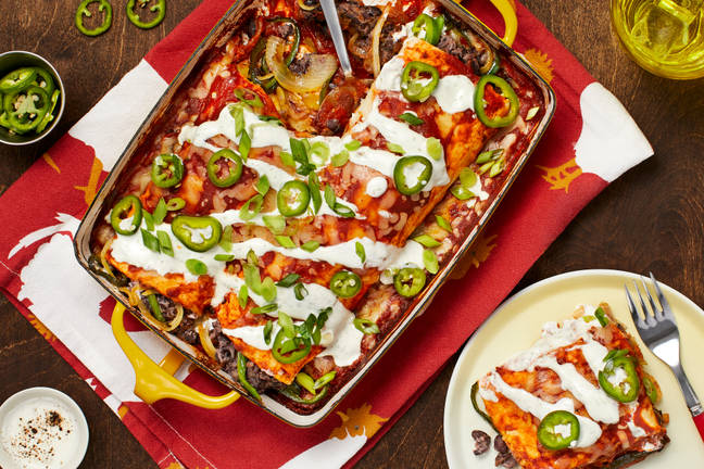 Cheesy Black Bean Enchiladas