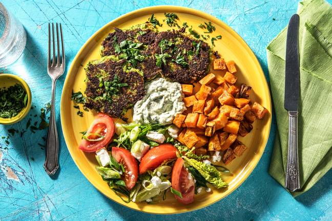 Brokkoli-Taler mit Ofen-Süßkartoffeln