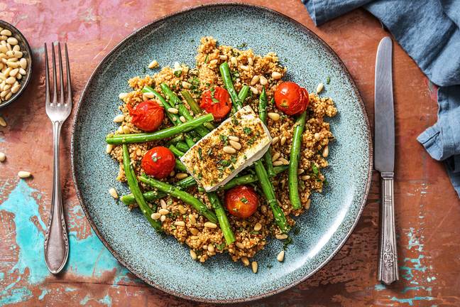 Kruidige quinoa met feta uit de oven