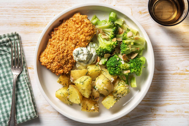 Krokante heekfilet met broccoli