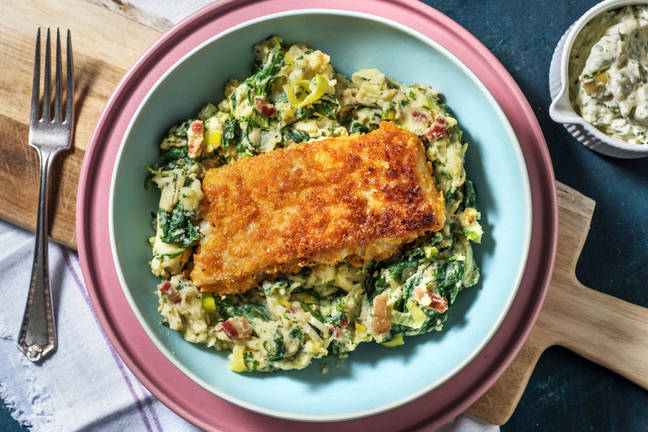 Gepaneerde heekfilet met ravigotesaus