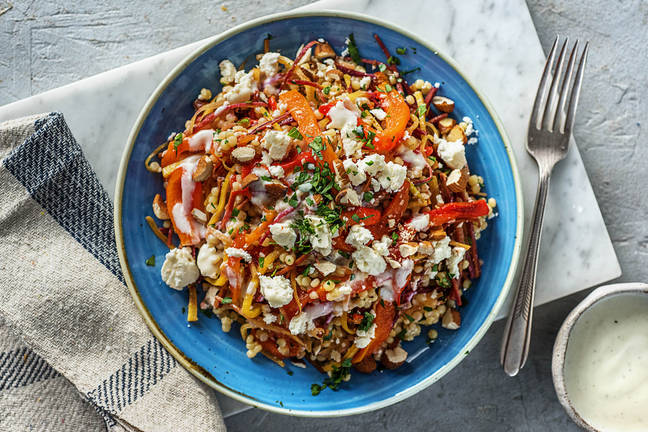 Parelcouscous met gekleurde wortel