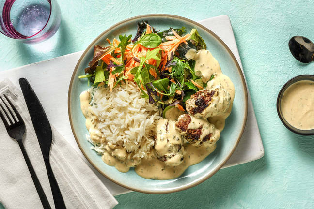 Rinderhack-Röllchen in Kräuter-Sahne-Soße