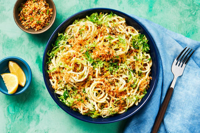 Lemony Spaghetti with Brussels Sprouts