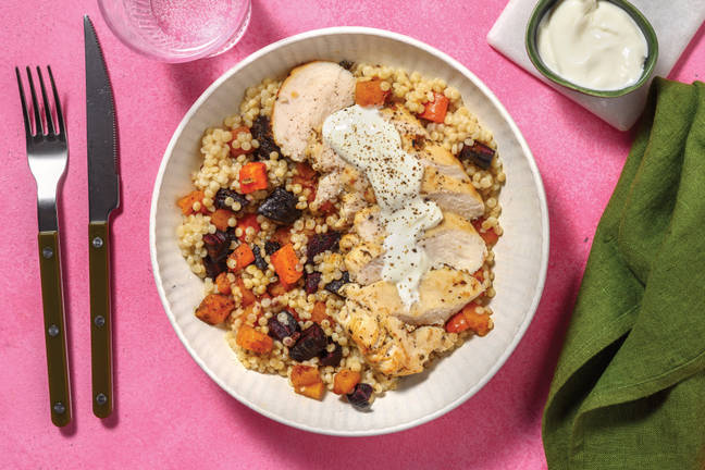 Herby Chicken & Roast Veggie Israeli Couscous