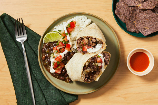 Black Bean & Blue Corn Crunch Burritos