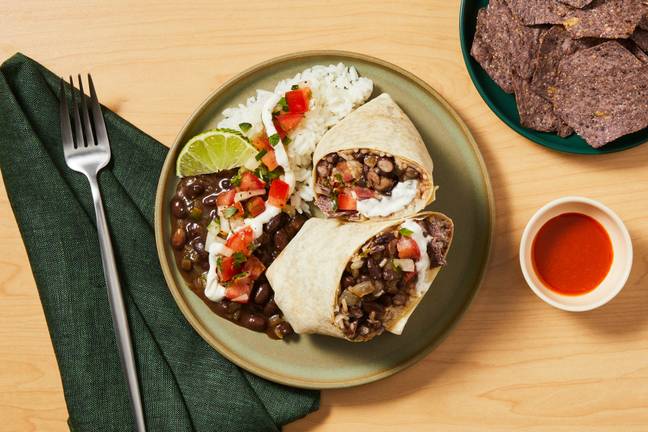 Black Bean & Blue Corn Crunch Burritos
