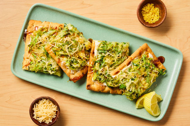 Hot Honey Brussels & Ricotta Flatbreads