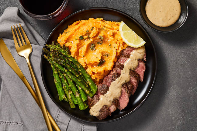 Steak with Au Poivre Sauce