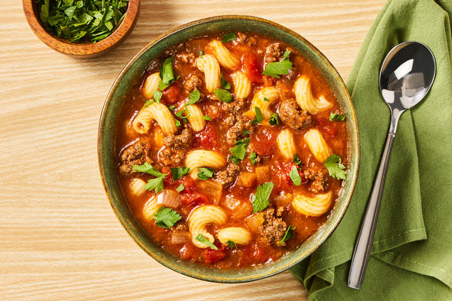 Hearty Hamburger Noodle Soup