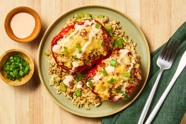 Cajun Pork Sausage Stuffed Peppers