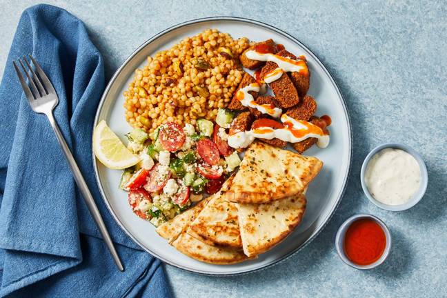 Crispy Falafel with Pistachio Couscous