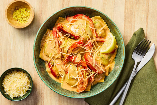 Creamy Lemon Spinach Ricotta Ravioli