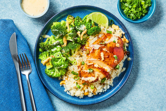 Soy-Glazed Organic Chicken & Scallion Broccoli