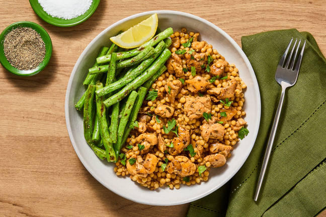 Lemony Herbed Chicken & Couscous Skillet