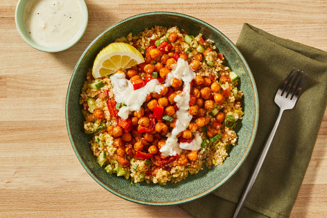 Crispy Chickpea Tabbouleh Bowls