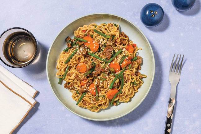 Umami Beef & Green Bean Noodle Stir-Fry