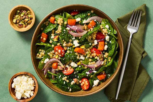 Spanakopita Spinach Salad with Couscous