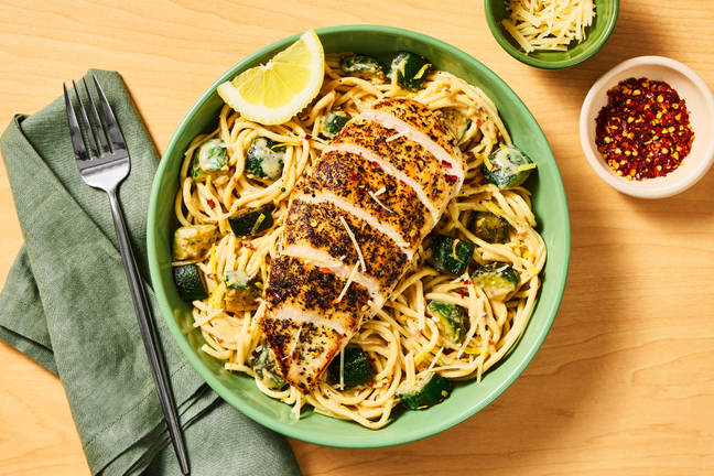 Italian Chicken over Lemony Spaghetti